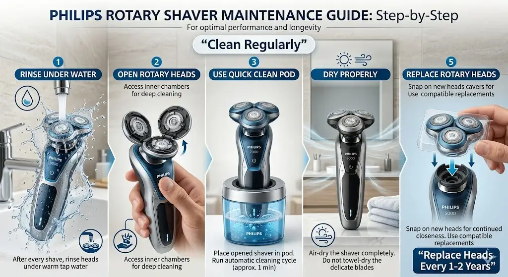 Philips shavers cleaning guide
