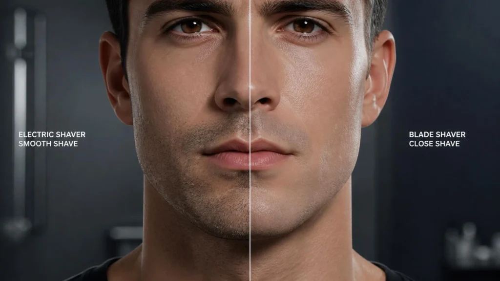 close shave comparison between electric and traditional razor