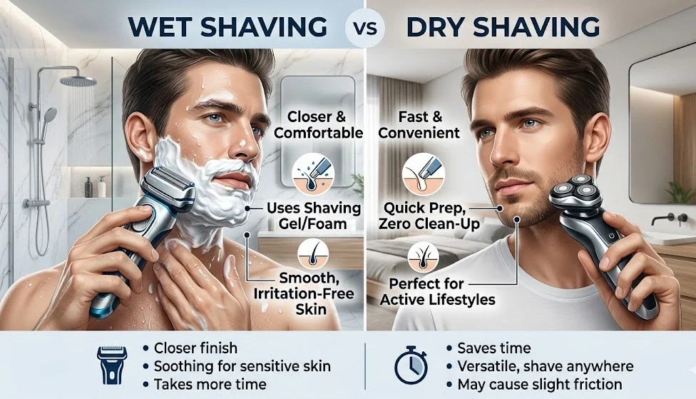 Wet vs dry electric shaving guide – best electric razors for men