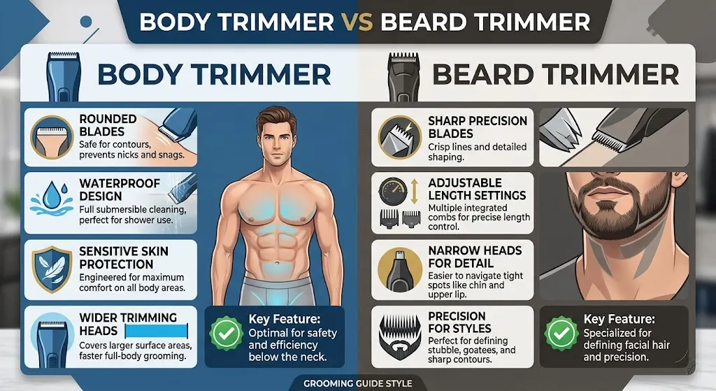 Best Body Trimmers For Men compared with regular beard trimmers