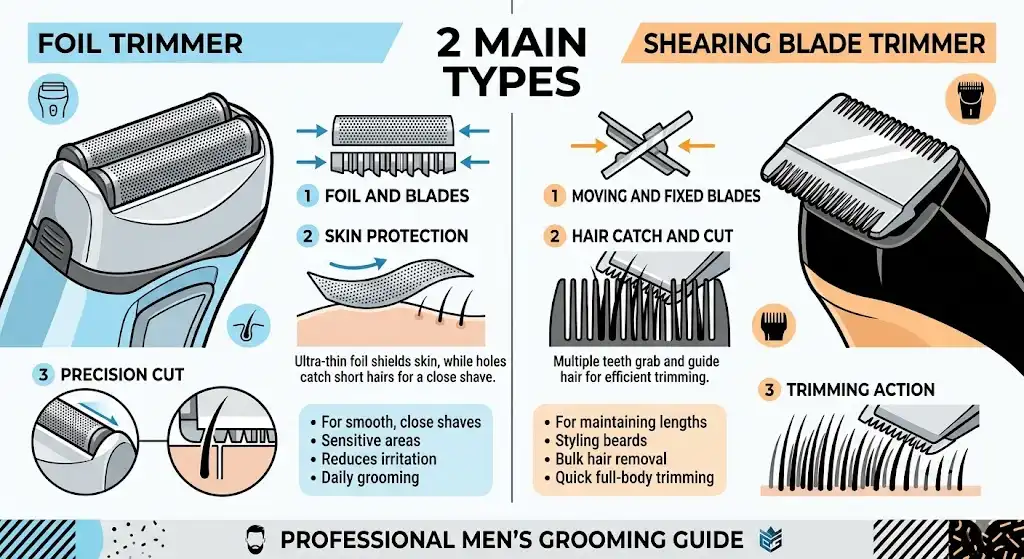 Best Body Trimmers For Men foil and shearing blade comparison