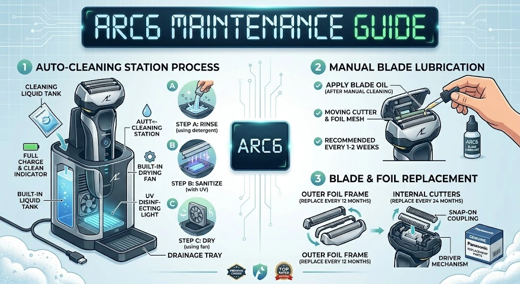 Panasonic ARC6 Review cleaning maintenance and blade care guide