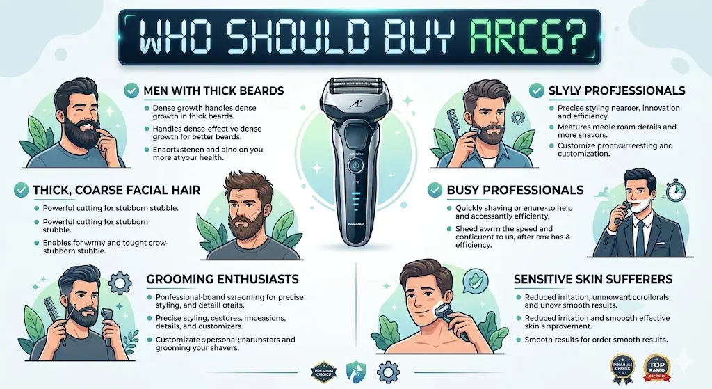 Panasonic ARC6 Review ideal users and buying guide infographic