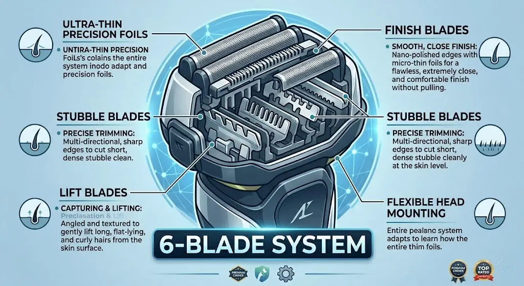 Panasonic ARC6 Review six blade shaving technology explained