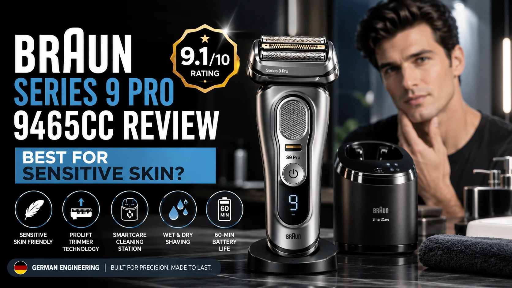 Braun Series 9 Pro 9465cc Review: Best for Sensitive Skin?